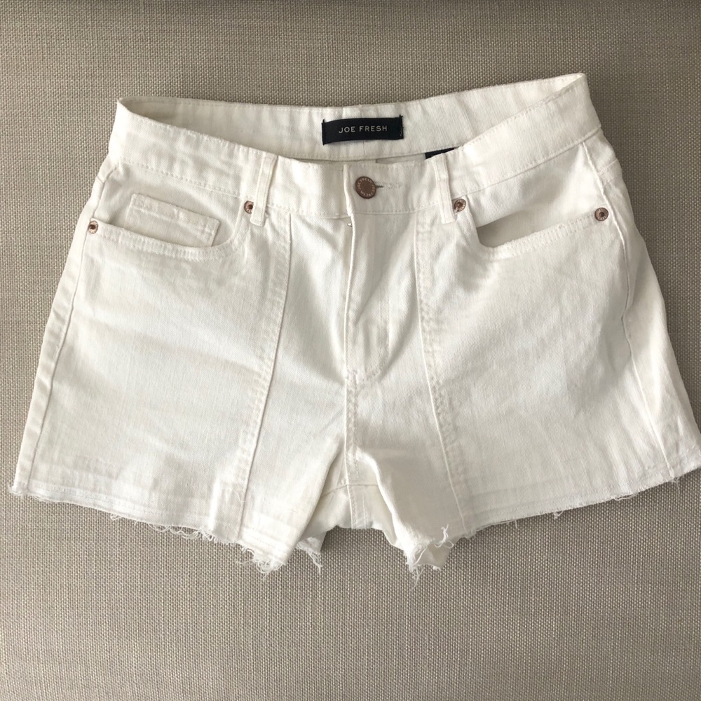 joe fresh | white cutoff shorts